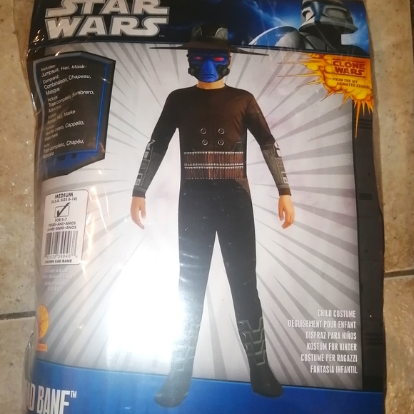 Stat Wars Child Costume Disney CAD BANE, size Medium 8-10 NEW - Picture 1 of 7